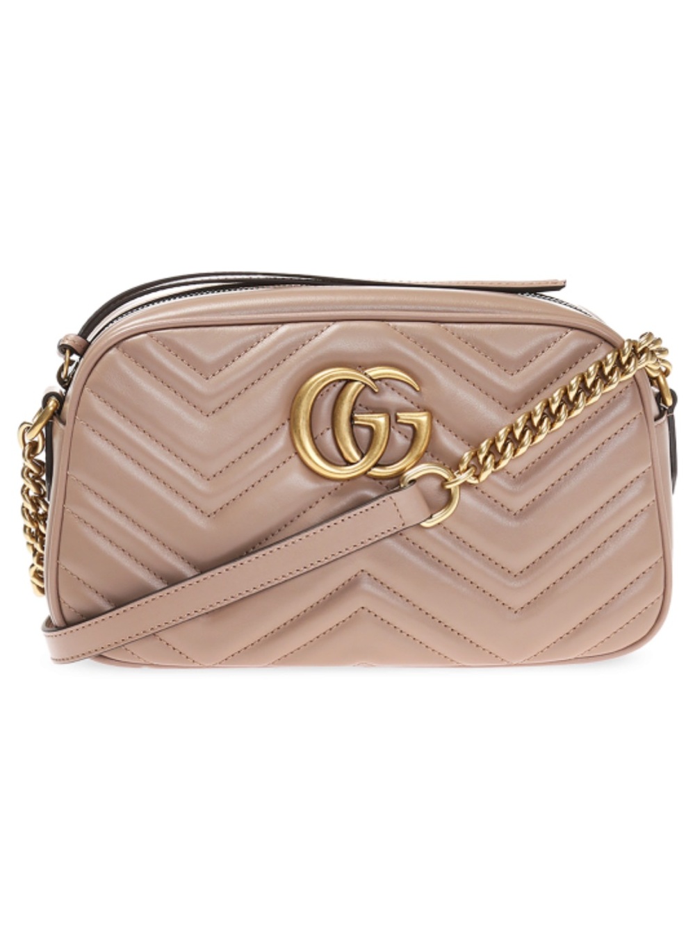 GUCCI Marmont small GG logo quilted leather camera bag crossbody bag